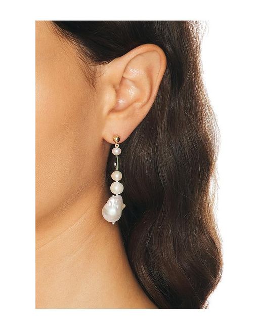 Loren Stewart White Poet Pearl Earrings