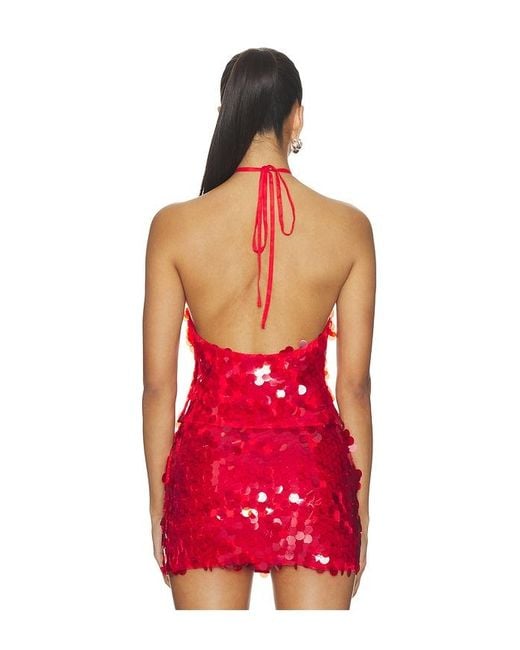 superdown Red Celia Halter Top