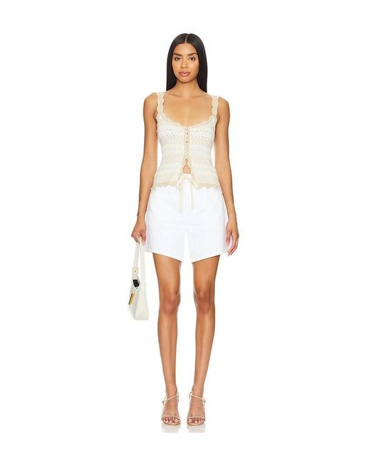 Autumn Cashmere White Textur-Tanktop Mit Bogenkante