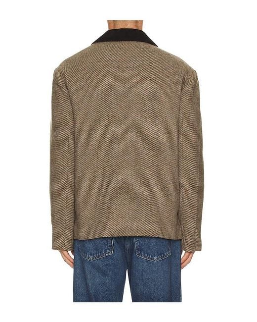 KROST Brown Wool Combo Coat for men
