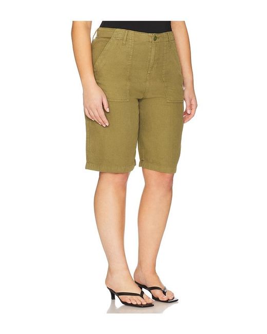 GOOD AMERICAN Green Lite Linen Bermuda Short