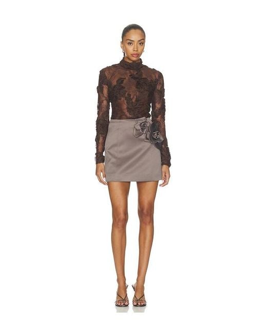 AKNVAS Gray Liva Satin Skirt