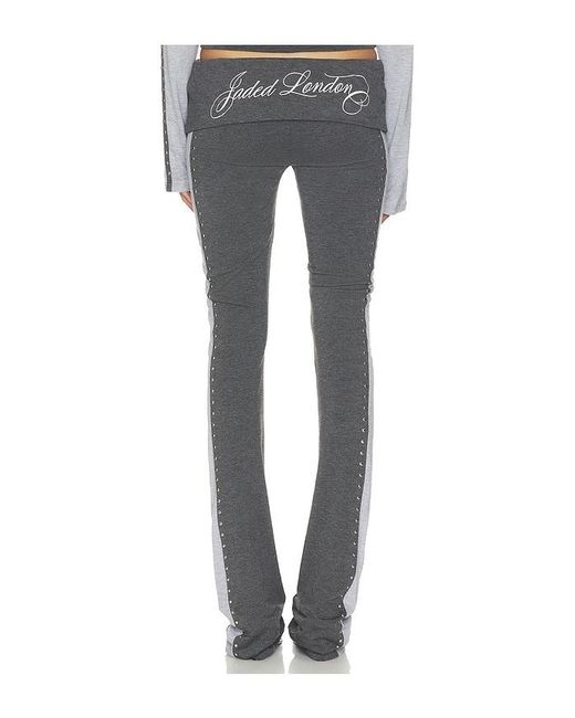 Jaded London Blue Foldover Studded Trouser
