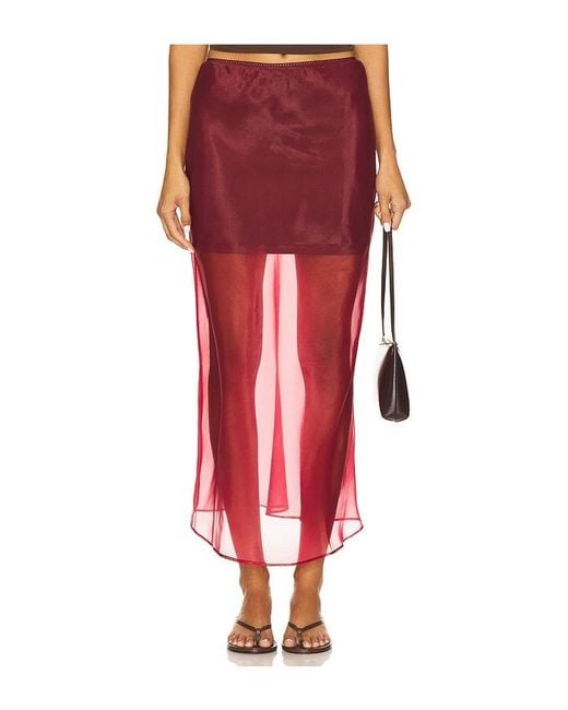 Line & Dot Red X Revolve Denman Midi Skirt