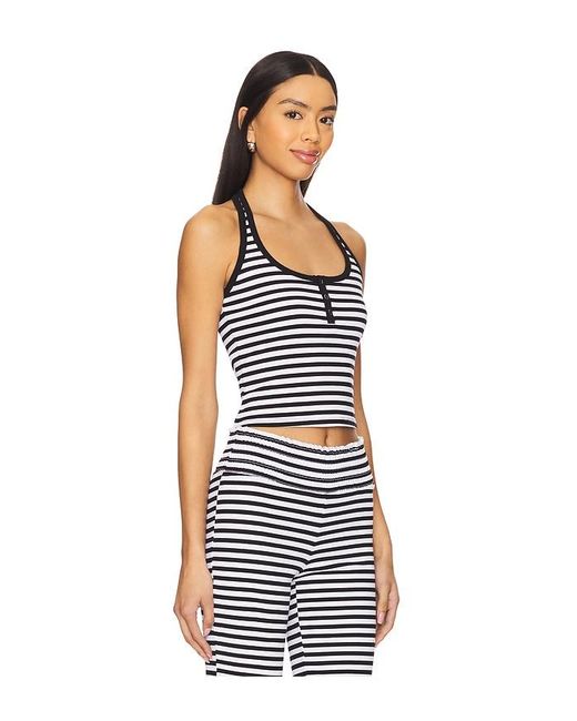 Frankie's Bikinis Blue Bambi Rib Halter Top