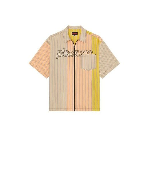 Pleasures White Garner Zip Shirt for men