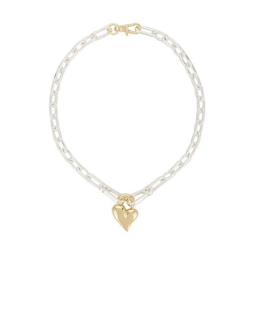 Jenny Bird White Padlock Heart Pendant Necklace