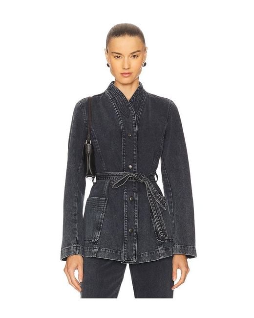 Remain Blue Belted Denim Jacket