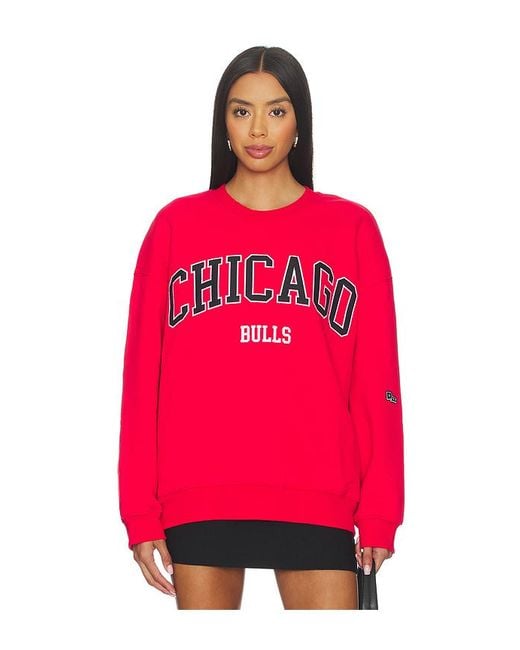 Hype and Vice Red Sweatshirt Mit Rundhalsausschnitt Chicago Bulls