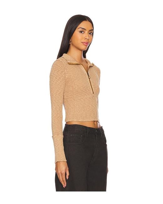 Free People Black X We The Free Midnight Half Zip Sweater