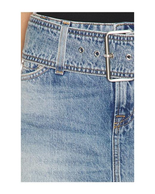 GRLFRND Blue Laurie Belted Mini Skirt