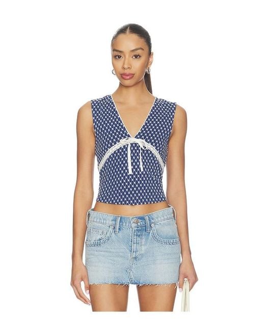 Free People Blue Good Graces Top