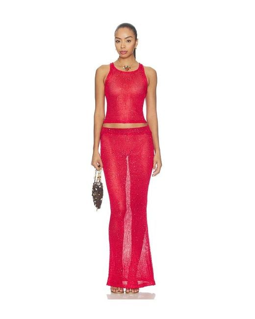 superdown Red Miranda Maxi Skirt