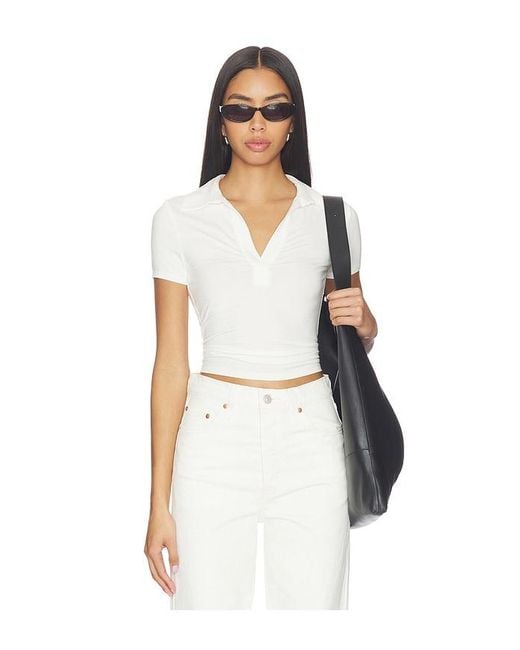 ALL THE WAYS White Terri Polo Top