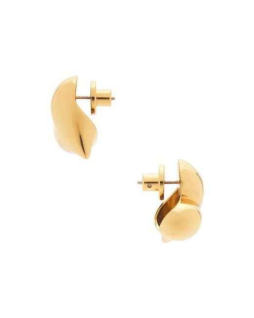 Jenny Bird White Art Heart Symmetrical Button Earrings