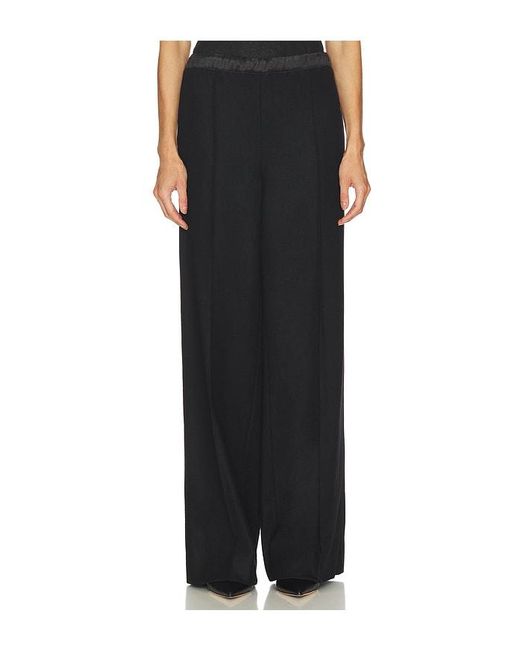 Vince Black Mid Rise Satin Combo Pull On Pant
