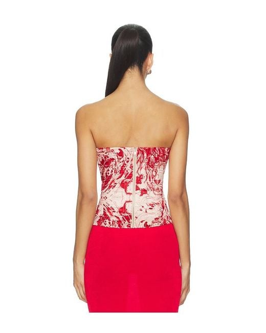 Miaou Red Libra Corset Top