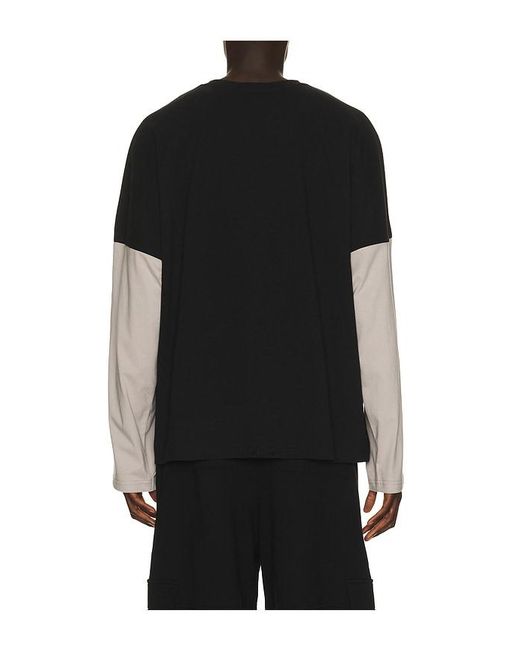 we11done Black Crayon Multi Logo Long-Sleeved T-Shirt for men