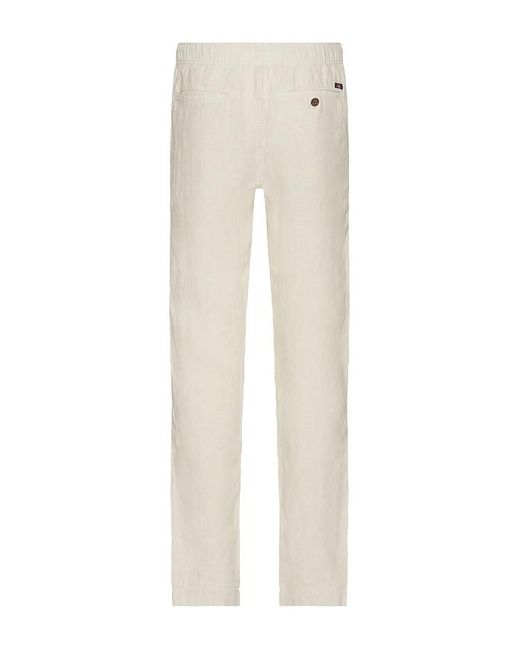 Faherty Brand White Linen Drawstring Pant for men