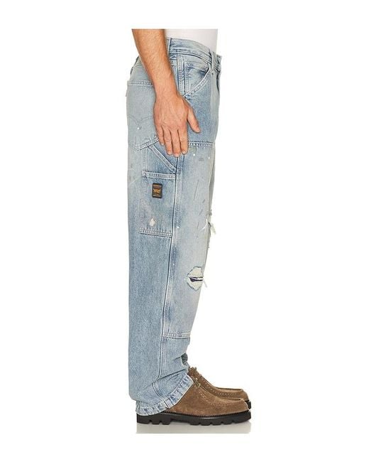 Levi's Blue 568 Loose Straight Double Knee Jeans for men