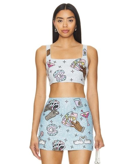 Oceanus Blue Vegas Crop Top