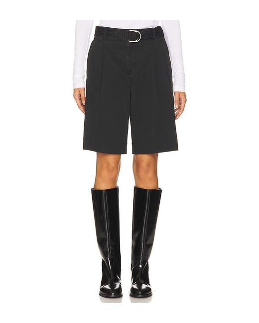 Helmut Lang Black Double Pleated Short