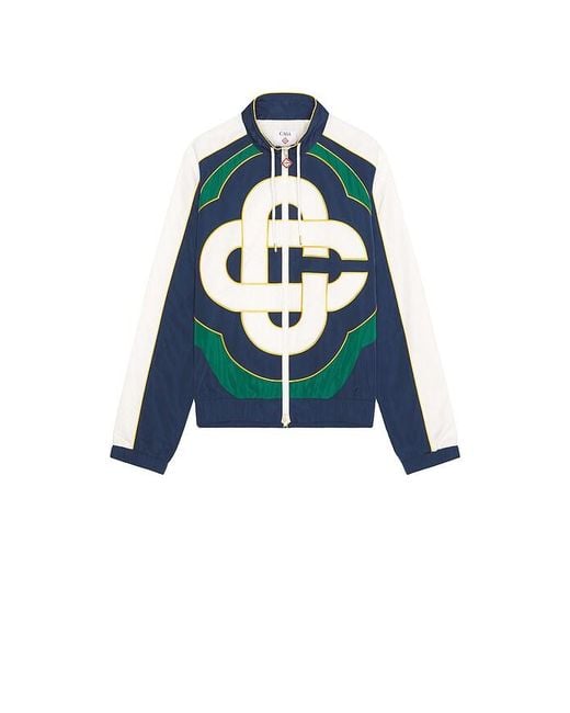 Casablanca Blue Applique Colour Block Windbreaker Jacket for men
