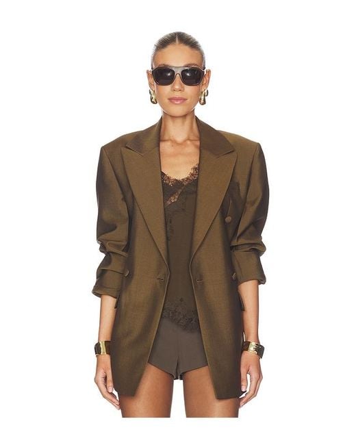 Rohe Brown Double-Breasted Hourglass Blazer