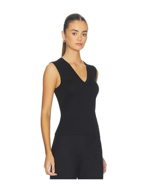 Enza Costa Black New Classic Sleeveless V