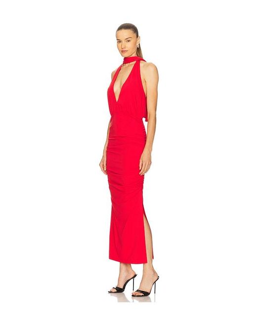 ROWEN ROSE Red Plunge Maxi Dress