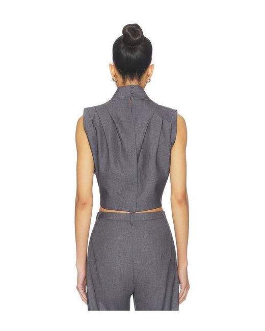 AEXAE Blue Twill Clouched Crop Top
