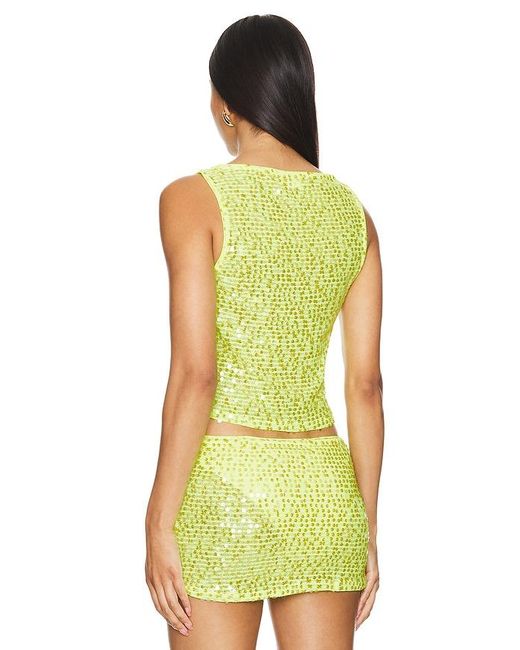 Lovers + Friends Yellow Erin Sequin Top