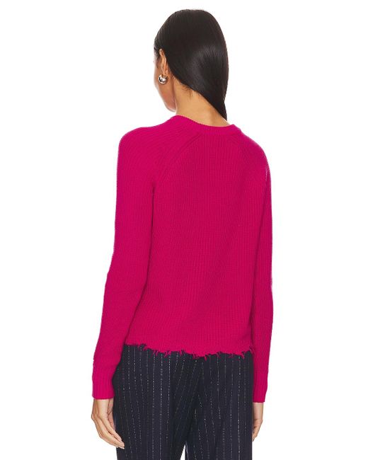 Autumn Cashmere Distressed Scallop Sweater Red