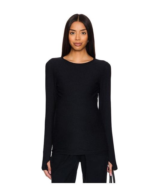 Beyond Yoga Black Featherweight Count On Me Maternity Crew Pullover Top