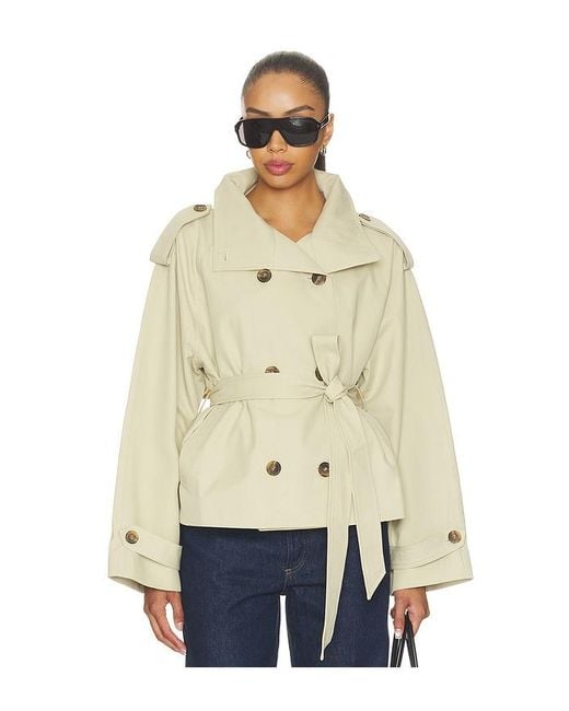Elodie the Label Natural Saint Cropped Trench Jacket