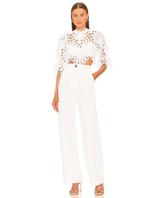 Michael Costello White X Revolve Jovani Crop Top