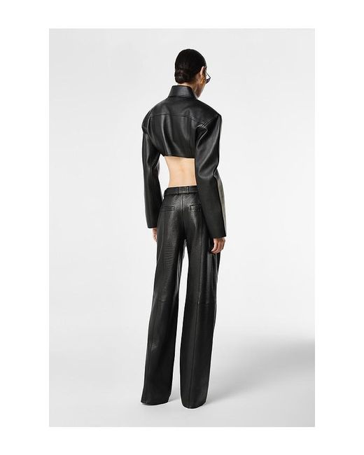 REVOLVE LOS ANGELES Black Agnes Cropped Leather Jacket