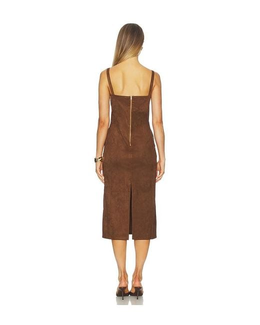 Karina Grimaldi Natural Olivia Suede Midi Dress