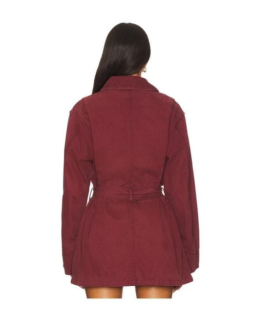 AFRM Red The Belted Workwear Jacket