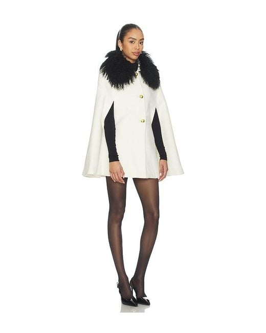 Susanna Chow Multicolor Serina Cashmere Shearling Cape Coat