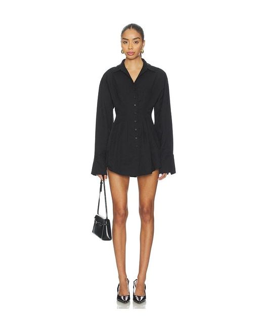 ALL THE WAYS Black Charitie Button Up Mini Dress
