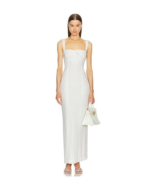 Helsa White Petite Eyelet Column Dress