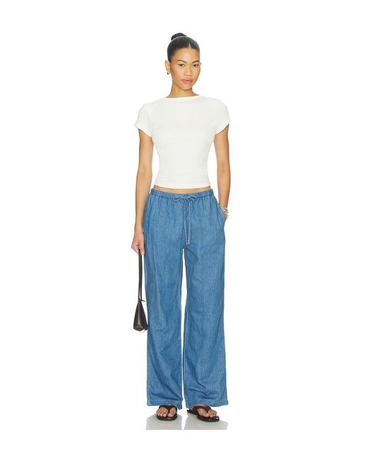 Madewell Blue Pull On Tie Waist Pant