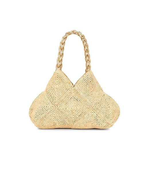 Flora Bella Natural Foggia Crochet Raffia And Leather Tote Bag