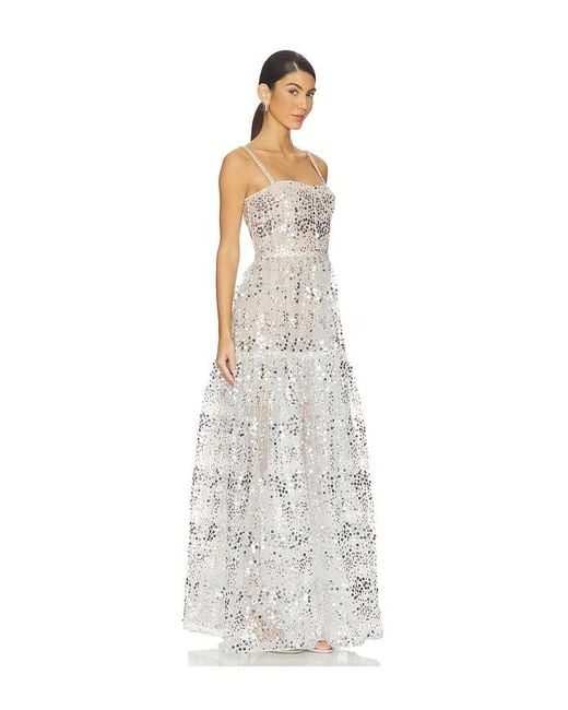 Bronx and Banco White Midnight Embellished Gown