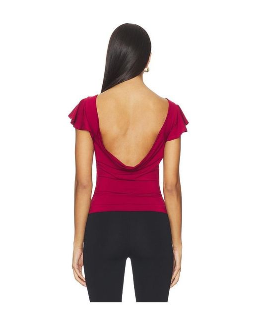 GUIZIO Red Soffiano Top