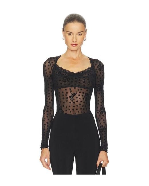Free People Black In The City Bodysuit