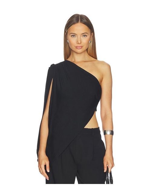 superdown Black Fellie Asymmetrical Top