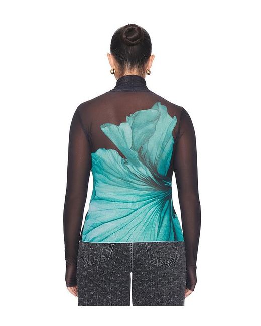 AFRM Blue Zadie Power Mesh Top