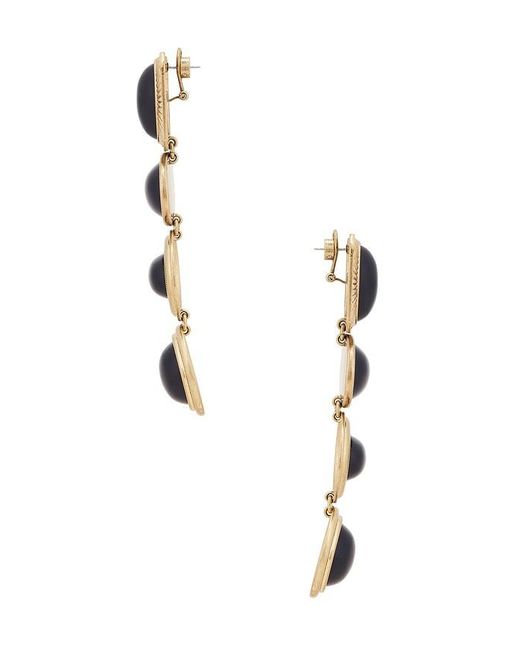 Area Metallic Gemstone Chandelier Earrings